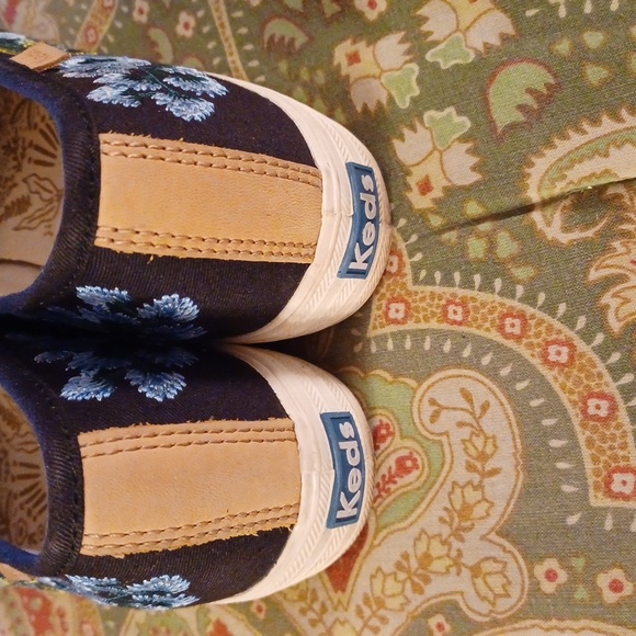 Keds Rifle Paper Co 7.5 7 1/2 black loafers flats shoes - Picture 3 of 5